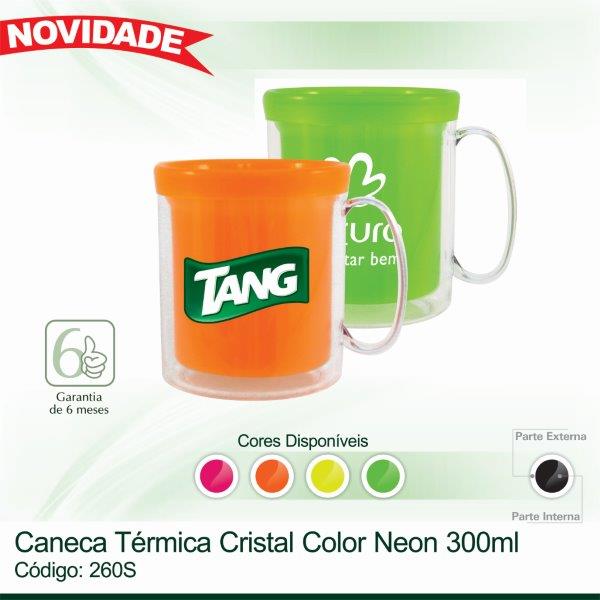 Caneca Térmica Cristal Color NEO - 300ml 