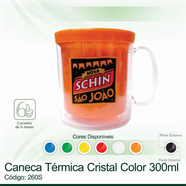Caneca Térmica Cristal Color 300ml 