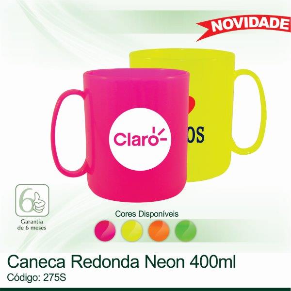 Caneca Redonda NEON - 400ml 