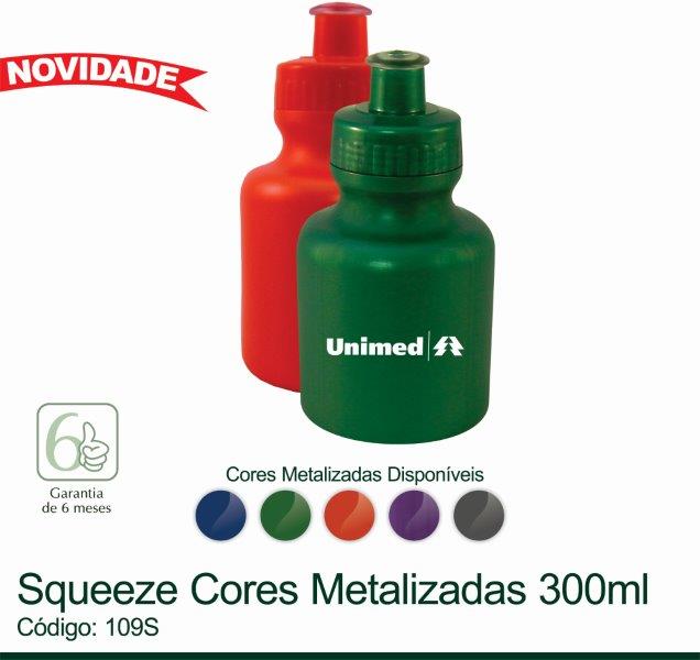 Squeeze plástico Cores metalizadas - 300ml 