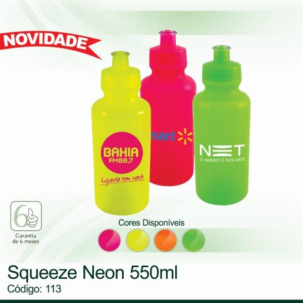 Squeeze plástico NEON - 550ml 