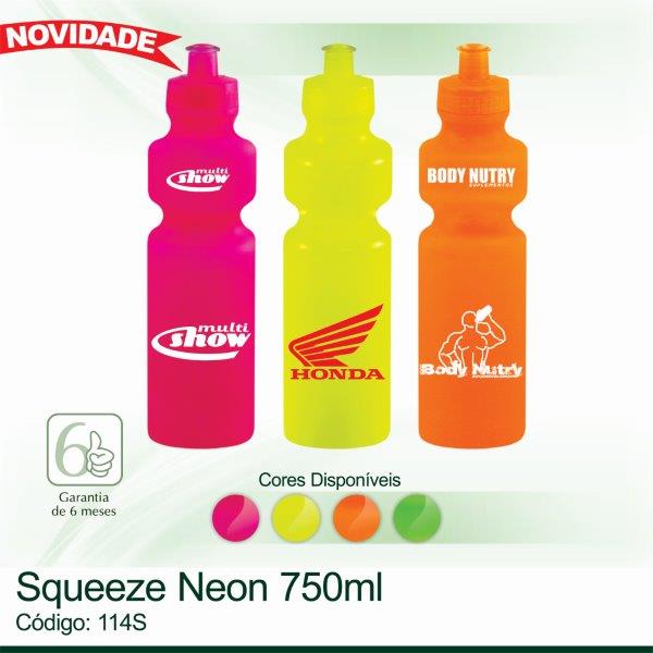 Squeeze plástico NEON - 750ml 