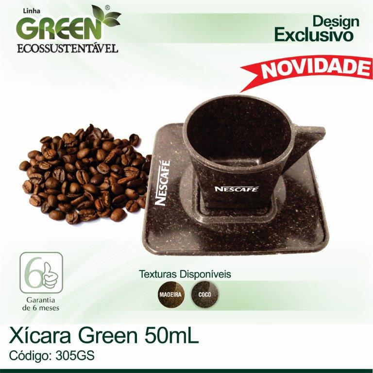 Xícara Café GREEN - 50ml com Pires 