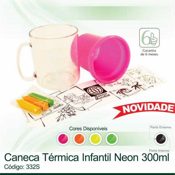 Caneca Térmica Infantil NEON - 300ml